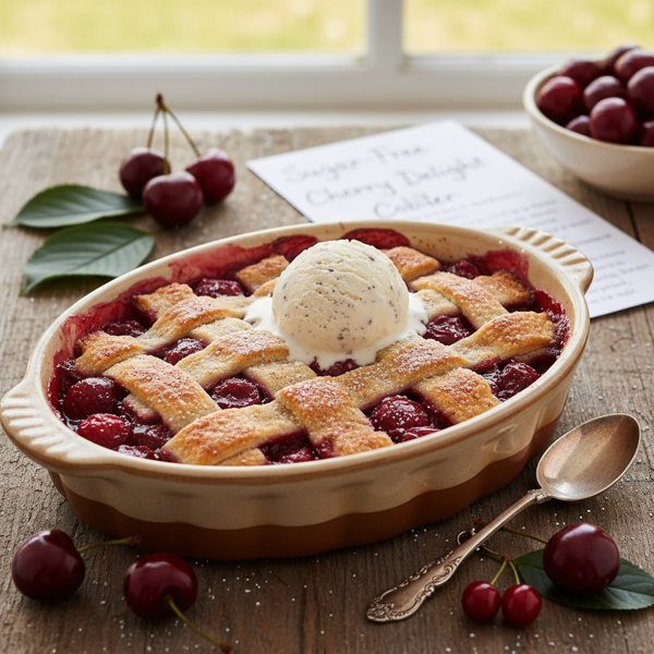 Delicious Sugar-Free Cherry Delight Cobbler recipe