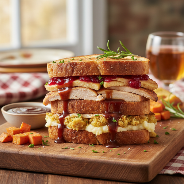 Delicious Thanksgiving Leftover Sandwich recipe