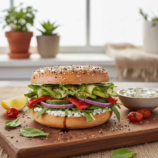 Delicious Veggie Bagel Delight recipe