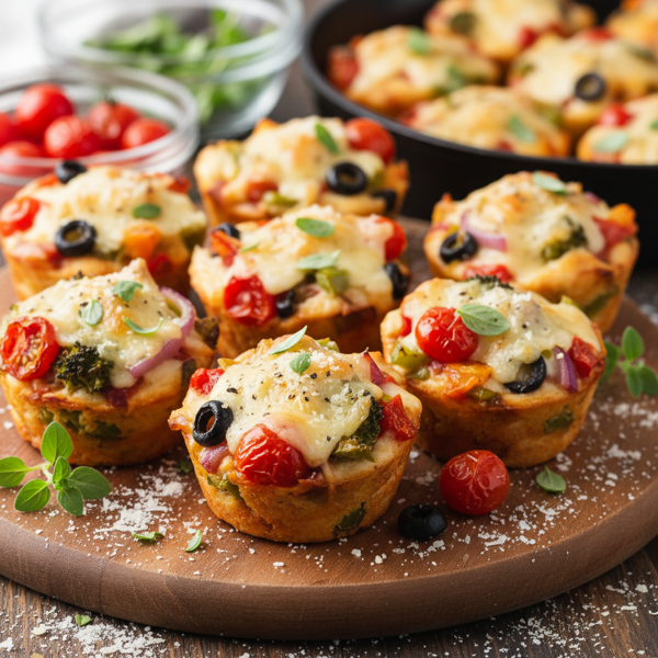 Delicious Veggie Pizza Muffin Bites recipe