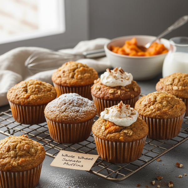Delicious Whole Wheat Sweet Potato Muffins recipe