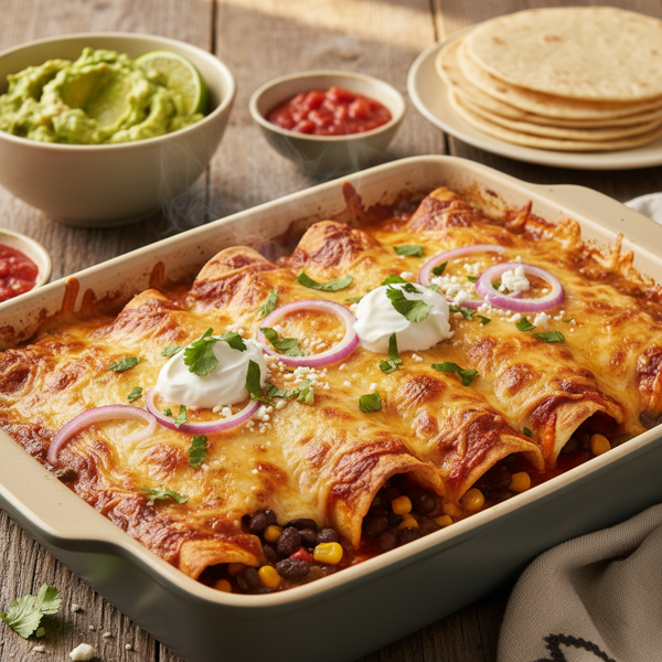Deliciously Cheesy Black Bean Enchiladas recipe