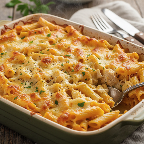 Deliciously Cheesy Chicken Ziti Bake recipe