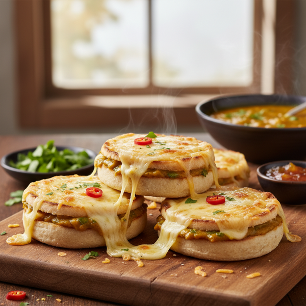 Deliciously Cheesy Curry English Muffins recipe