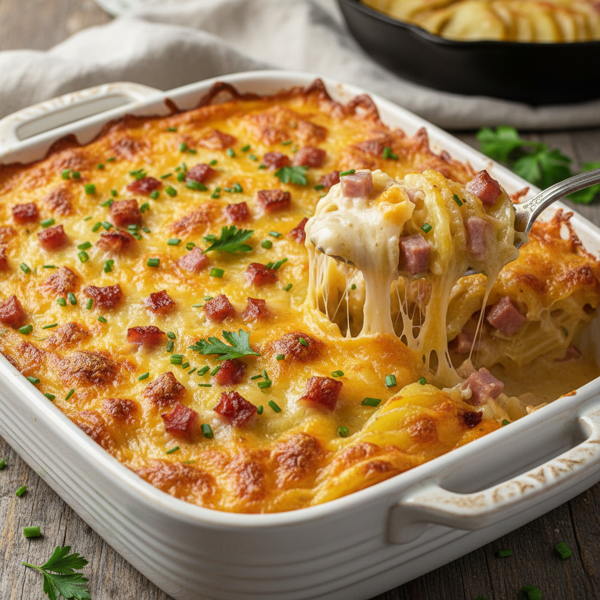 Deliciously Cheesy Ham & Potato Casserole recipe