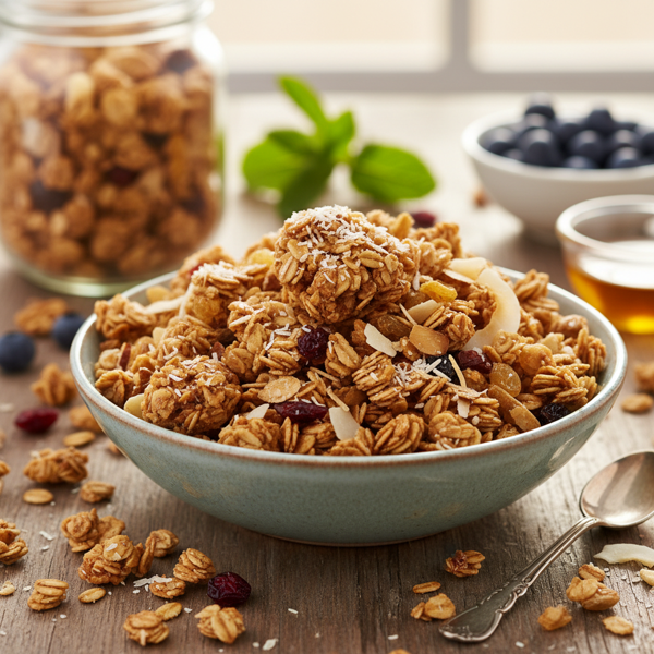 Deliciously Chewy Coconut-Oat Granola recipe