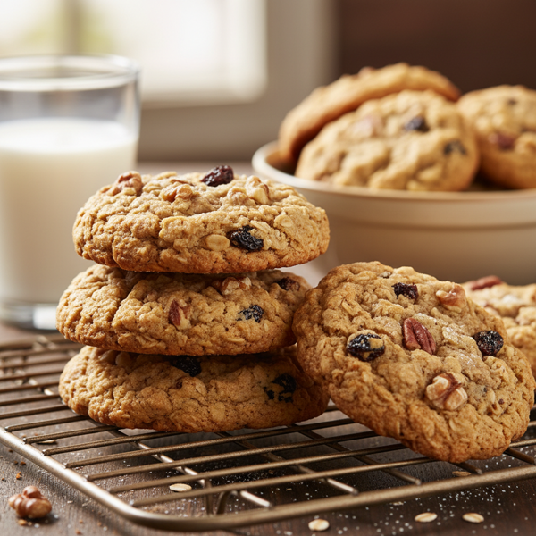 Deliciously Chewy Oatmeal Raisin Nut Cookies recipe