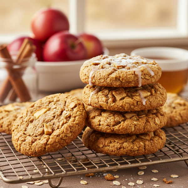 Deliciously Chewy Vegan Apple Cinnamon Oatmeal Cookies recipe