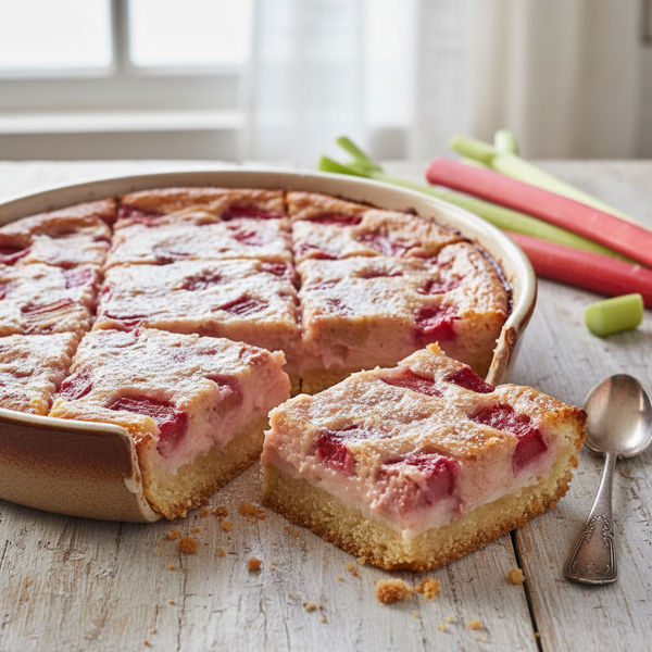 Deliciously Creamy Rhubarb Bars recipe