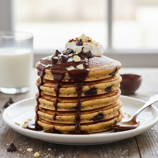 Deliciously Decadent Chocolate Chip Protein Pancakes recipe