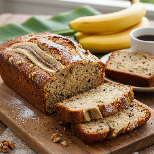 Deliciously Dense Eggless Banana Bread recipe