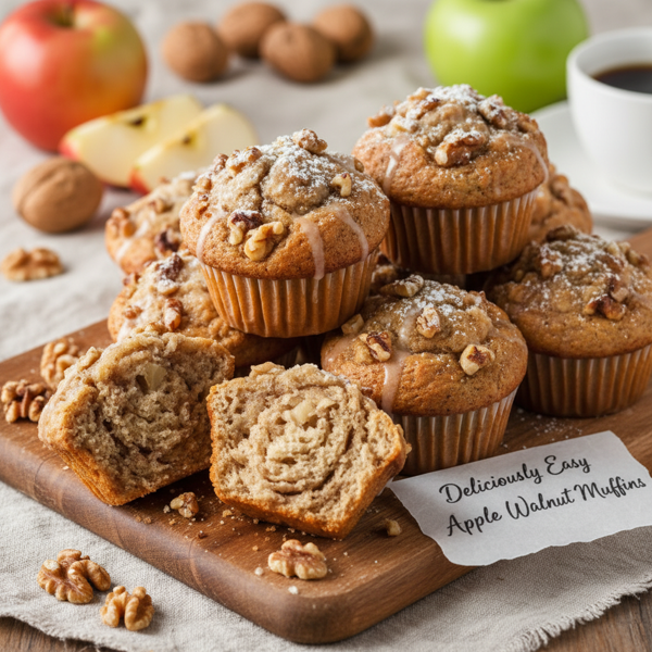 Deliciously Easy Apple Walnut Muffins recipe