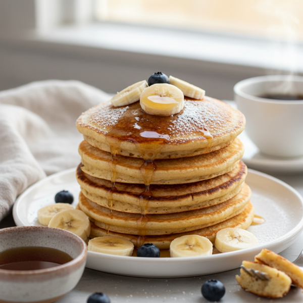 Deliciously Fluffy Eggless Banana Pancakes recipe
