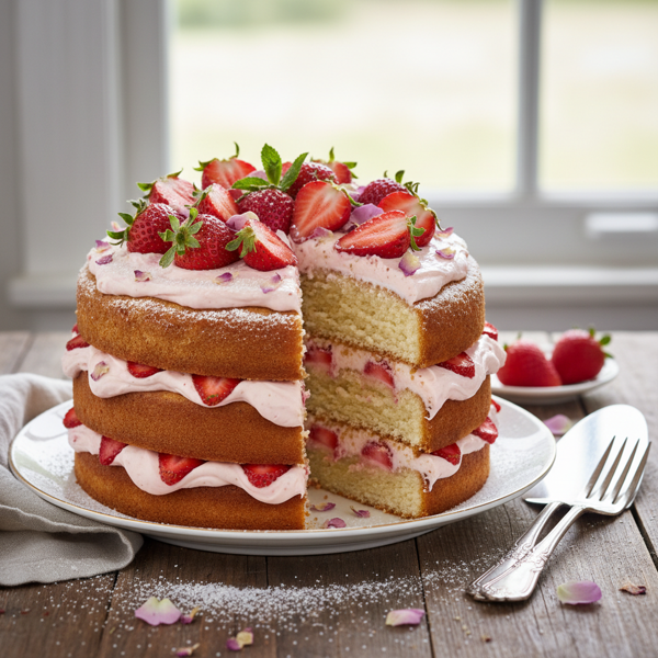 Deliciously Fluffy Gluten-Free Strawberry Cake recipe