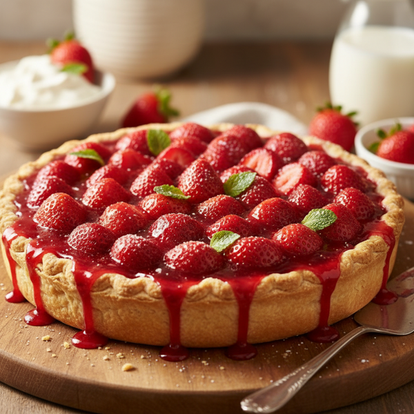 Deliciously Glazed Strawberry Delight Pie recipe