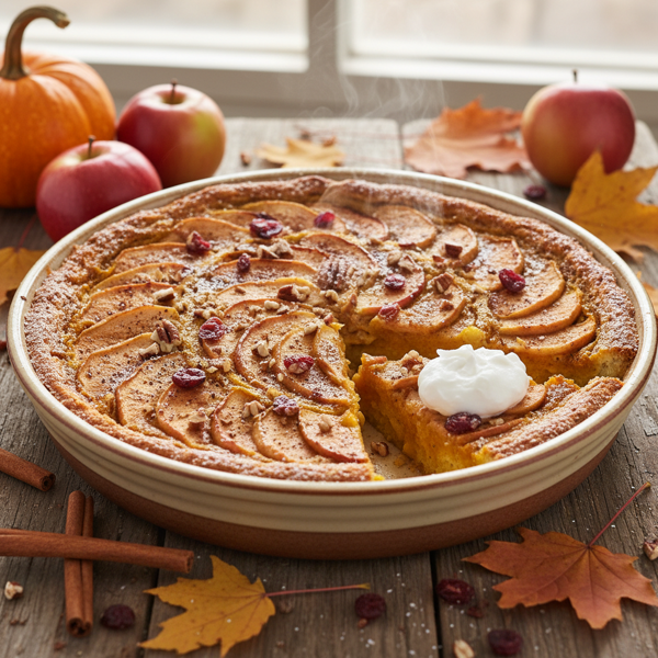 Deliciously Guilt-Free Crustless Pumpkin Apple Pie recipe