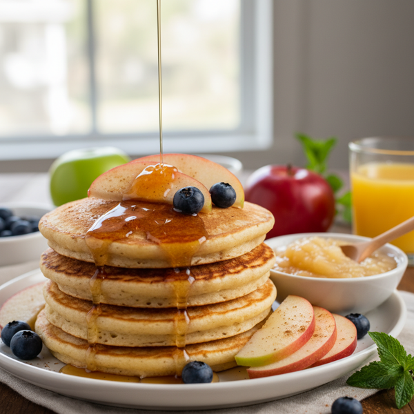 Deliciously Healthy Applesauce Pancakes recipe