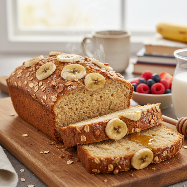 Deliciously Healthy Banana-Oat Bread recipe