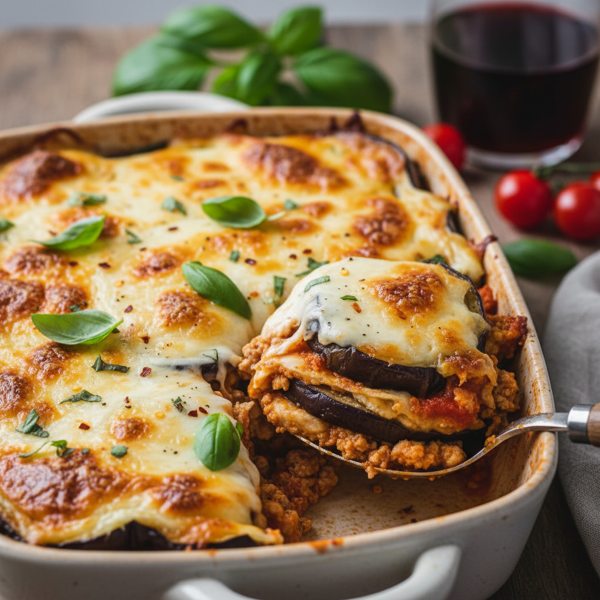 Deliciously Healthy Turkey Eggplant Parmesan recipe