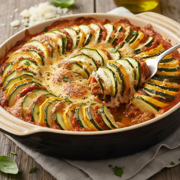 Deliciously Layered Zucchini Bake recipe