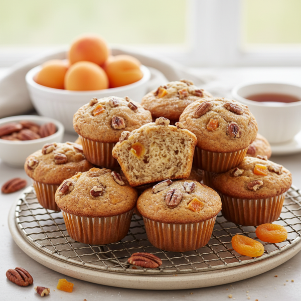 Deliciously Light Apricot-Pecan Muffins recipe