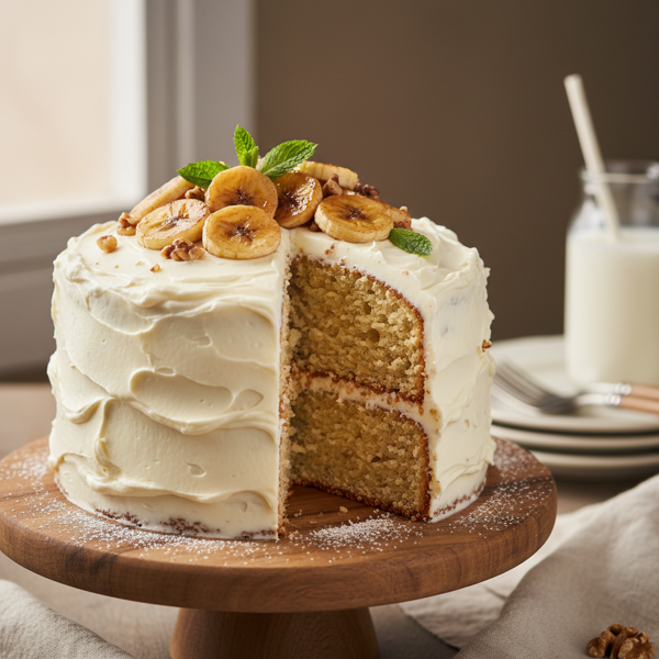 Deliciously Light Banana Cake recipe