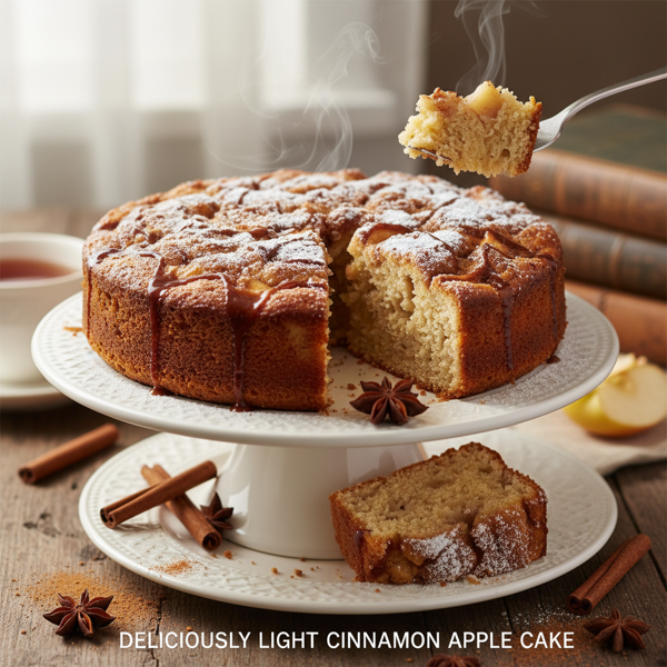 Deliciously Light Cinnamon Apple Cake recipe