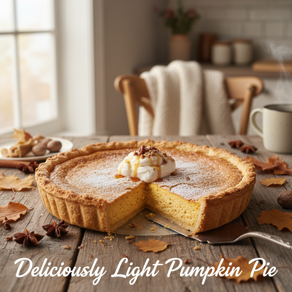 Deliciously Light Pumpkin Pie recipe