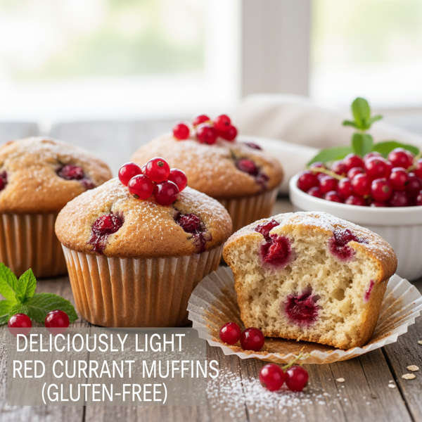 Deliciously Light Red Currant Muffins (Gluten-Free) recipe