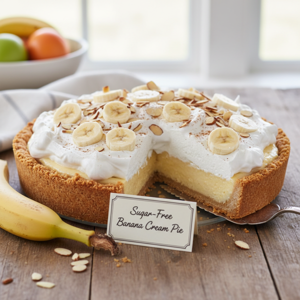 Deliciously Light Sugar-Free Banana Cream Pie recipe