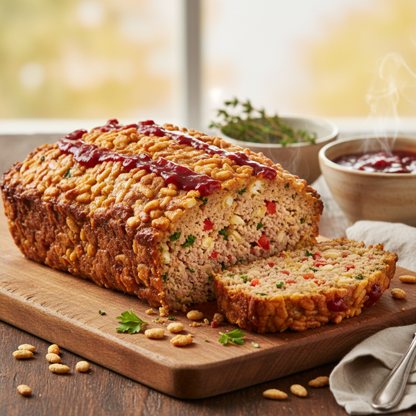 Deliciously Light Turkey and Beef Meatloaf with Rice Krispies recipe
