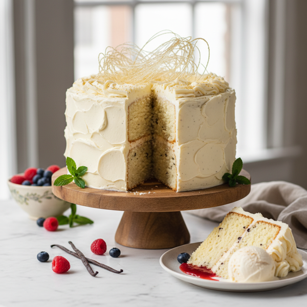 Deliciously Light Vanilla Vegan Cake recipe