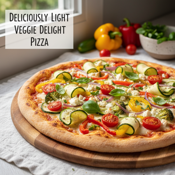 Deliciously Light Veggie Delight Pizza recipe