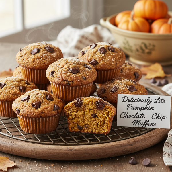 Deliciously Lite Pumpkin Chocolate Chip Muffins recipe