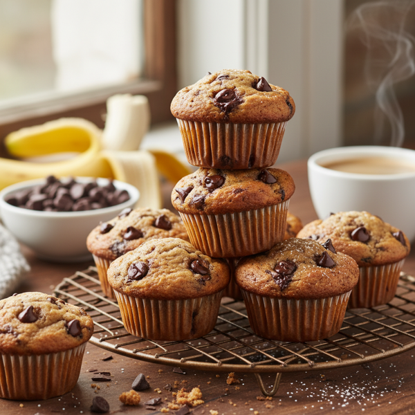 Deliciously Moist Banana Chocolate Chip Muffins recipe