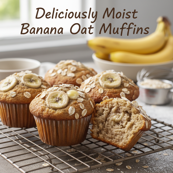 Deliciously Moist Banana Oat Muffins recipe