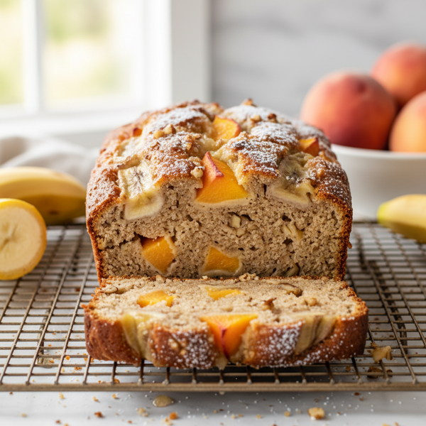 Deliciously Moist Banana Peach Bread recipe