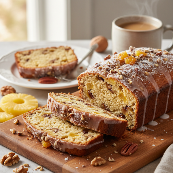 Deliciously Moist Pineapple Nut Loaf recipe