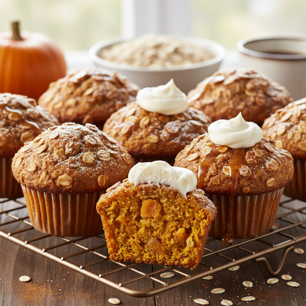 Deliciously Moist Pumpkin Oatmeal Muffins recipe