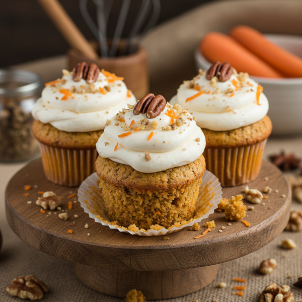 Deliciously Moist Vegan Carrot Cake Cupcakes recipe
