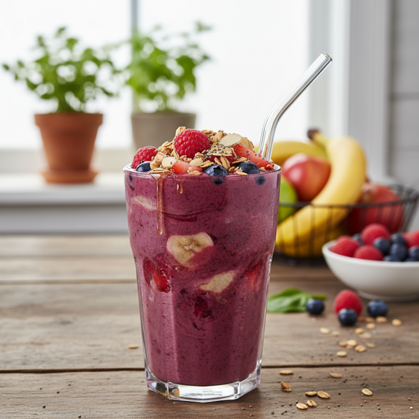 Deliciously Nutritious Frozen Fruit Power Smoothie recipe