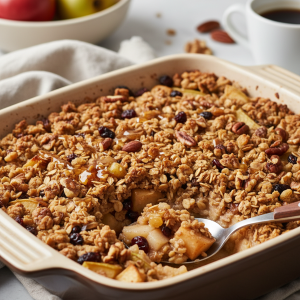Deliciously Nutty Apple Pear Breakfast Bake recipe