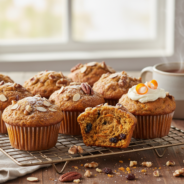 Deliciously Nutty Carrot Muffins recipe
