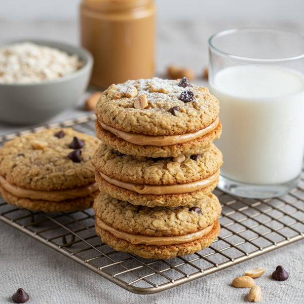 Deliciously Nutty Oatmeal Peanut Butter Sandwich Cookies recipe