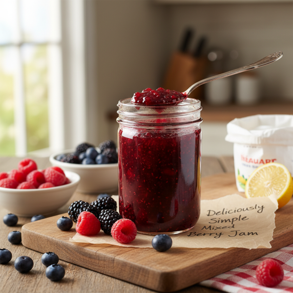 Deliciously Simple Mixed Berry Jam recipe