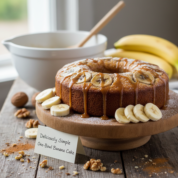 Deliciously Simple One-Bowl Banana Cake recipe