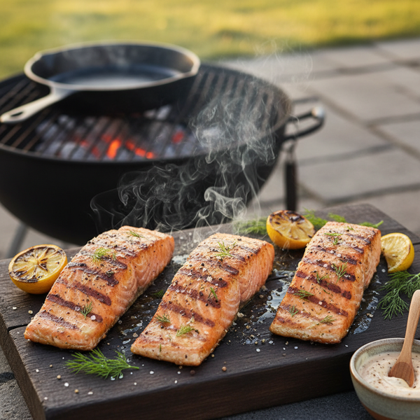 Deliciously Smoky Grilled Salmon Fillets recipe