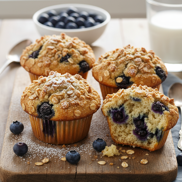 Deliciously Soft Blueberry Streusel Muffins recipe