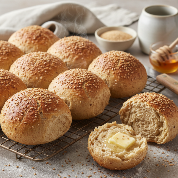Deliciously Soft Whole Wheat Germ Rolls recipe