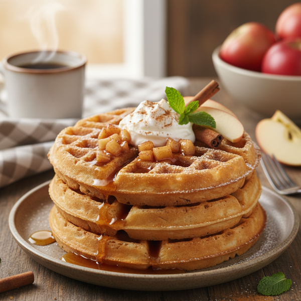Deliciously Spiced Apple Cinnamon Waffles recipe